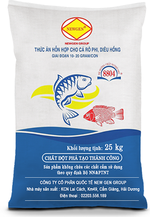 Thức ăn hỗn hợp cho cá rô phi, diêu hồng 8804